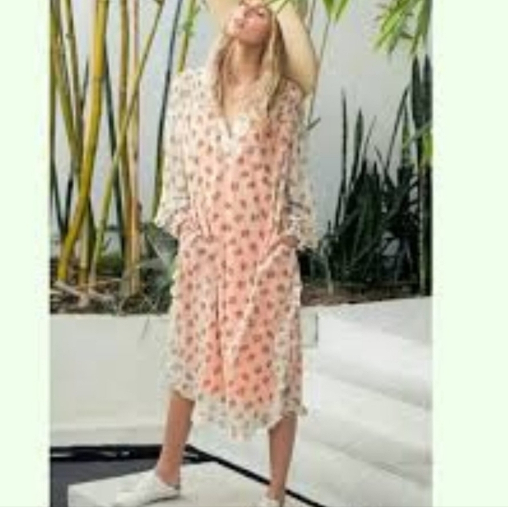 NWT We Are HAH Orange Floral Sweeper Dress
